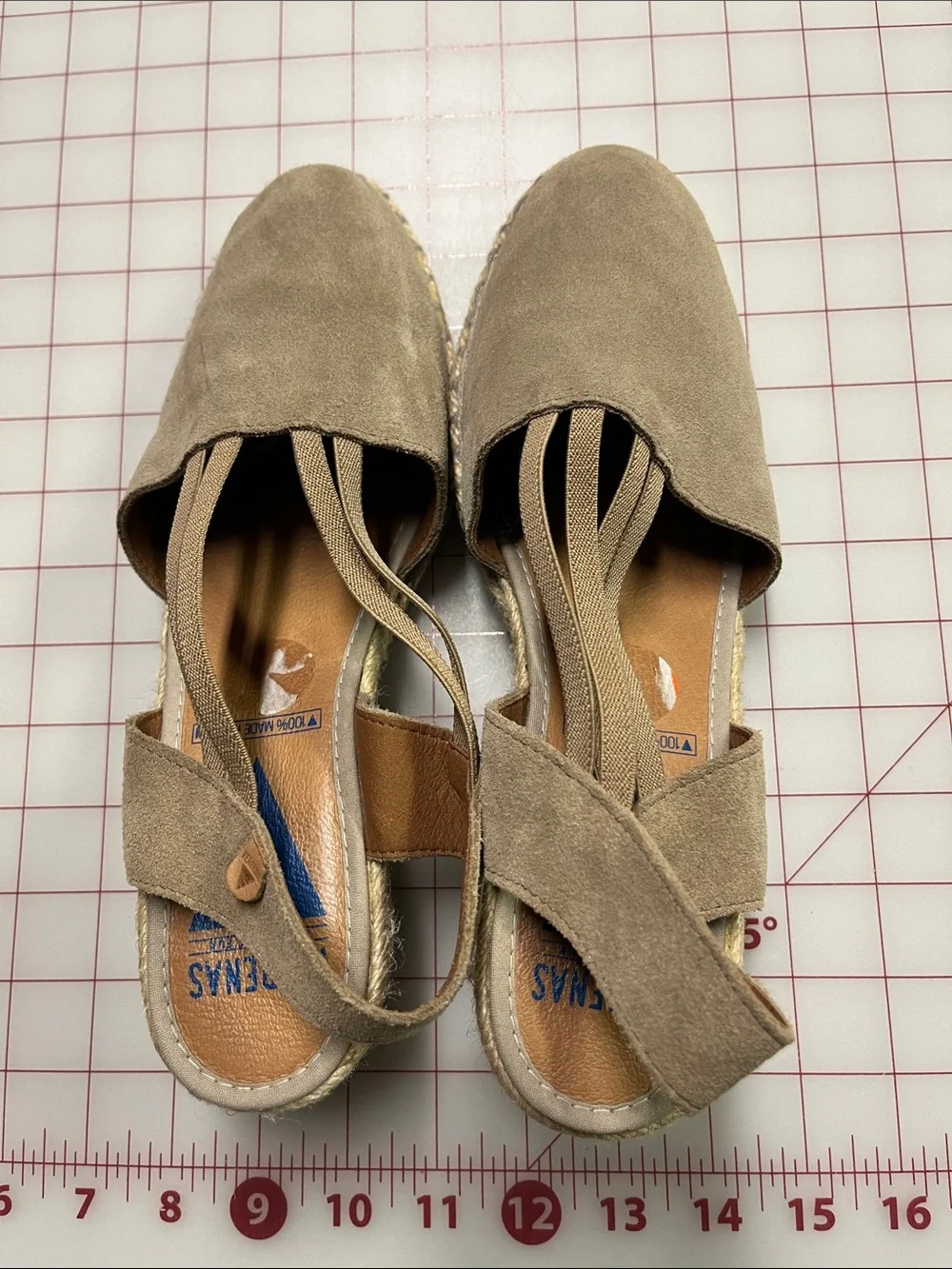 VERBENAS Casual Summer Beach Made in Spain Raffia 2.5 Wedge Tan Espadrilles SZ 8
